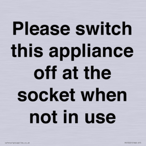 Please switch this appliance off at the socket when not in use